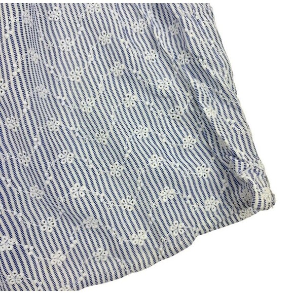 Japna Lounge Eyelet Oxford Blue Stripe PJ Sleep Shorts Girly Dainty Twee Soft L - Picture 5 of 8